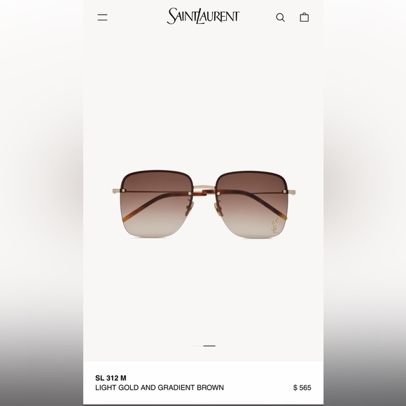 YSL Saint Laurent Monogram SL312M Sunglasses Brown Gold 58MM - Picture 1 of 11